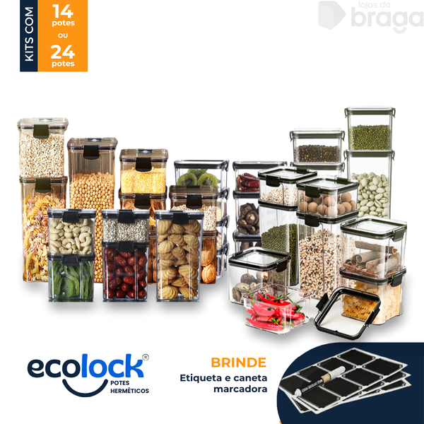 EcoLock™ - Kit Potes Herméticos de Vidro + (Brindes Exclusivos)